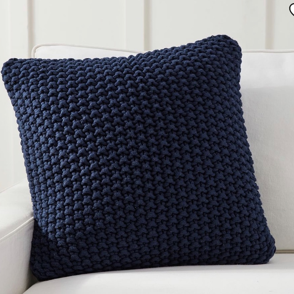 ❤️ (SET OF 3 pillow covers) Bayside Seed Stitch Pillow cover- Navy